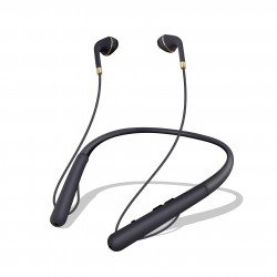 Slim Over the Neck Bluetooth Earphone Earbud with MicroSD Music Slot TF200 (Black)